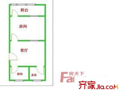 赤崗公寓戶型圖1室1廳1衛(wèi)1廚 戶型圖  1室1廳1衛(wèi)1廚