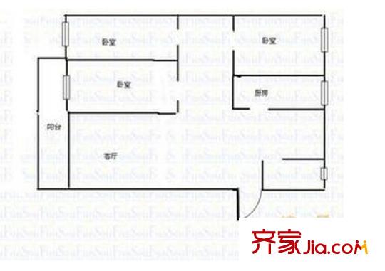 長沙縣林業(yè)局單位房戶型圖3室2廳 戶型圖 3室2廳2衛(wèi)1廚