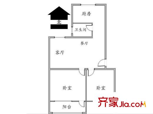 床單廠宿舍戶型圖2室2廳  戶型圖 2室2廳1衛(wèi)1廚