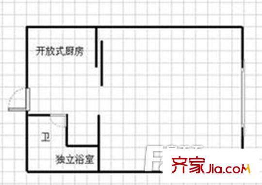 芙蓉區(qū)市委宿舍戶型圖1室1廳 戶型圖 1室1廳1衛(wèi)1廚