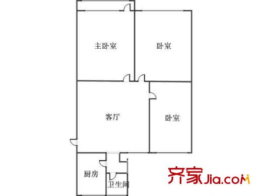 赤崗公寓戶型圖3室2廳1衛(wèi)1廚  戶型圖 3室2廳1衛(wèi)1廚