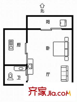 長沙縣林業(yè)局單位房戶型圖1室1廳 戶型圖 1室1廳1衛(wèi)1廚