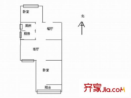 床單廠宿舍戶型圖2室1廳1衛(wèi)1廚  戶型圖 2室1廳1衛(wèi)1廚