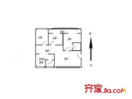 豐園中山小區(qū)戶型圖3室2廳  戶型圖 3室2廳2衛(wèi)1廚