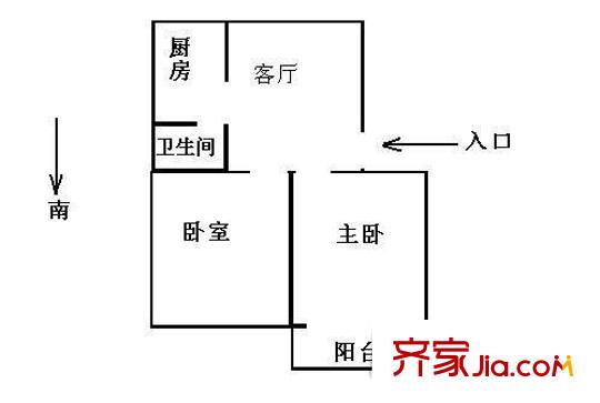 二十三冶單位房戶型圖2室1廳 戶型圖 2室1廳1衛(wèi)1廚