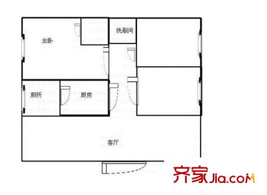 二十三冶單位房戶型圖3室2廳 戶型圖 3室2廳2衛(wèi)1廚