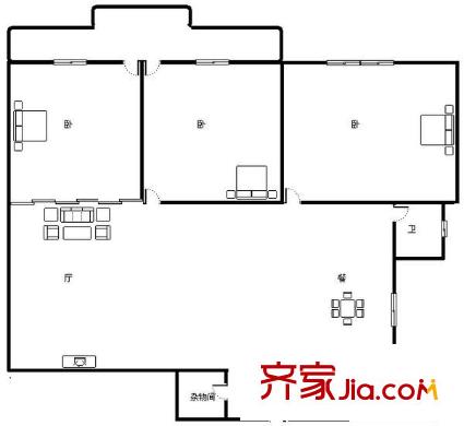 銀園公寓戶型圖3室2廳1廚1衛(wèi) 戶型圖 3室2廳1衛(wèi)1廚