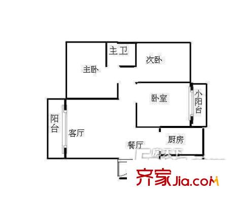 長(zhǎng)沙茶市居民樓戶型圖3室2廳 戶型圖 3室2廳2衛(wèi)1廚