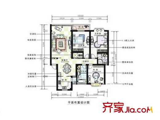長(zhǎng)房鳳凰苑戶(hù)型圖3室2廳  戶(hù)型圖 3室2廳2衛(wèi)1廚