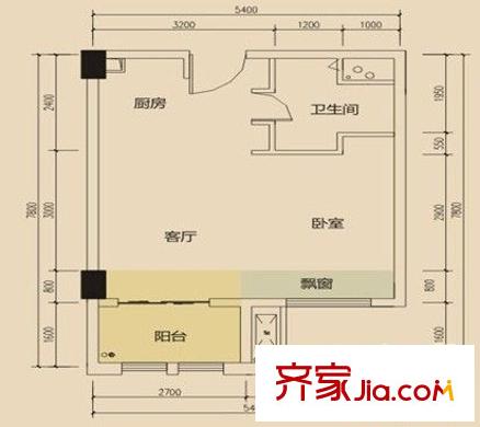 奧林匹克花園三期戶型圖1室1廳 戶型圖 1室1廳1衛(wèi)1廚