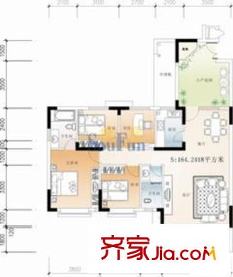 奧克大廈戶型圖4室2廳 戶型圖 4室2廳2衛(wèi)1廚