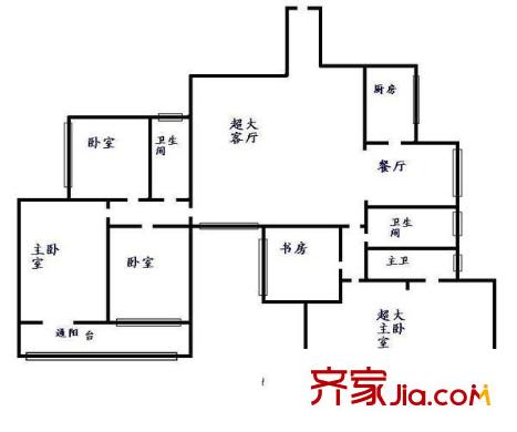 省煙草局宿舍戶型圖5室2廳2衛(wèi)1廚   戶型圖 5室2廳2衛(wèi)1廚