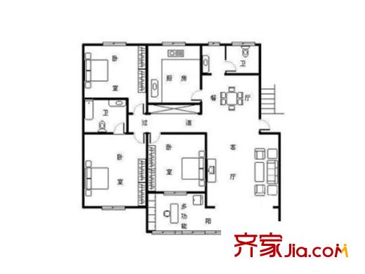 豐園中山小區(qū)戶型圖3室2廳 戶型圖  3室2廳2衛(wèi)1廚