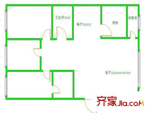 豐園中山小區(qū)戶型圖3室2廳 戶型圖  3室2廳2衛(wèi)1廚