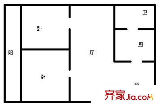 送變電機(jī)關(guān)大院戶型圖2室2廳 戶型圖 2室2廳1衛(wèi)1廚