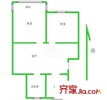 省民政廳榮軍醫(yī)院單位房戶型圖2室1廳 戶型圖 2室1廳1衛(wèi)1廚