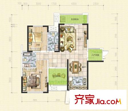 砂子塘老干所宿舍戶型圖2室2廳 戶型圖 2室2廳1衛(wèi)1廚