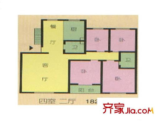 識字嶺輕工研究院宿舍戶型圖2室2廳  戶型圖 2室2廳1衛(wèi)1廚
