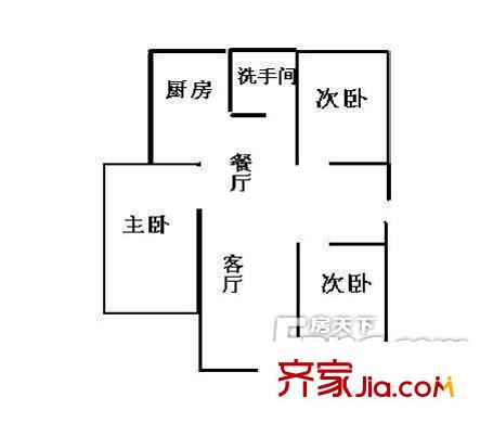 紅星建材交易中心戶型圖3室2廳 戶型圖 3室2廳1衛(wèi)1廚