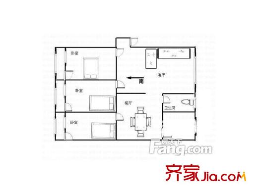 財(cái)富時(shí)代戶型圖3室2廳  戶型圖 3室2廳1衛(wèi)1廚