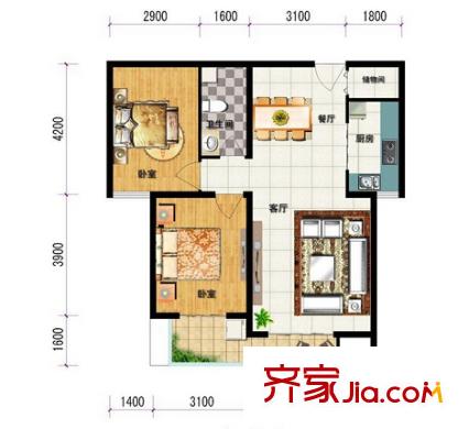 湖南省木偶劇團(tuán)宿舍戶型圖2室2廳 戶型圖 2室2廳1衛(wèi)1廚