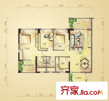 省煙草局宿舍戶型圖3室2廳2衛(wèi)1廚  戶型圖 3室2廳2衛(wèi)1廚