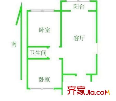 省民政廳榮軍醫(yī)院單位房戶型圖2室2廳 戶型圖 2室2廳1衛(wèi)1廚
