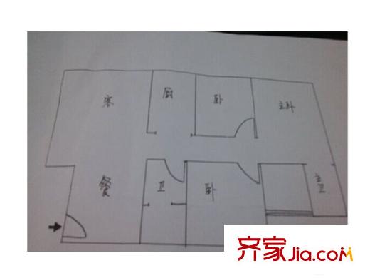 鴻盛大廈戶型圖3室2廳  戶型圖 3室2廳2衛(wèi)1廚