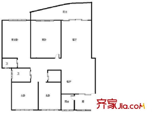 鑫宇翠庭戶型圖4室2廳 戶型圖 4室2廳2衛(wèi)1廚