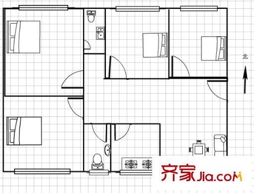鑫宇翠庭戶型圖4室2廳 戶型圖 4室2廳2衛(wèi)1廚