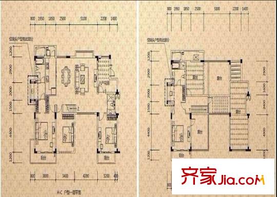 萬科繁華里戶型圖4室2廳 戶型圖 4室2廳2衛(wèi)1廚