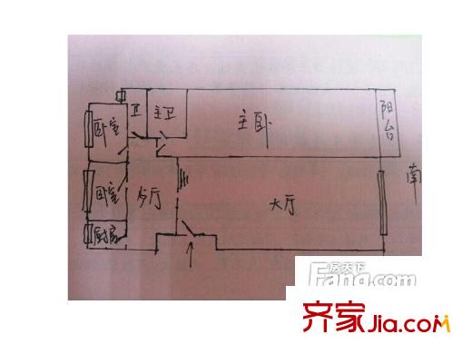 財(cái)富時(shí)代戶型圖3室2廳  戶型圖 3室2廳2衛(wèi)1廚