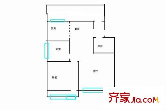 財(cái)富時(shí)代戶型圖2室2廳1衛(wèi)1廚  戶型圖 2室2廳1衛(wèi)1廚