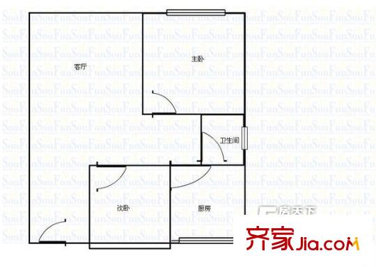 長(zhǎng)沙市營(yíng)山巷52戶型圖2室1廳 戶型圖 2室1廳1衛(wèi)1廚