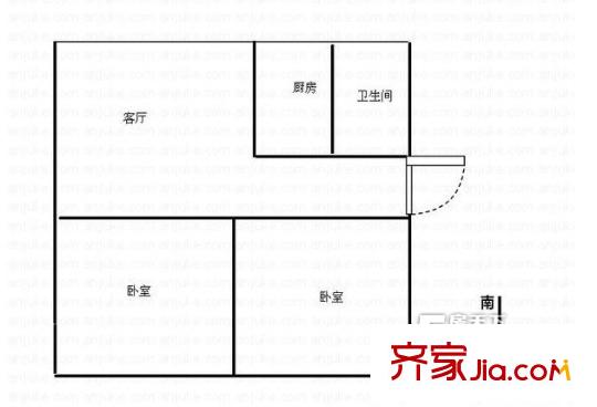 長(zhǎng)沙市營(yíng)山巷52戶型圖2室1廳 戶型圖 2室1廳1衛(wèi)1廚