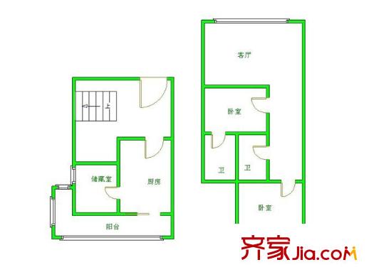 板橋小區(qū)戶型圖2室2廳 戶型圖 2室2廳2衛(wèi)1廚