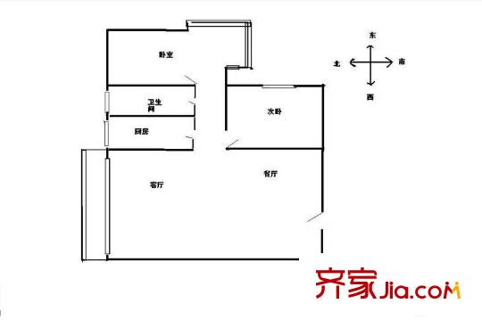 白云社區(qū)戶型圖2室2廳  戶型圖 2室2廳1衛(wèi)1廚