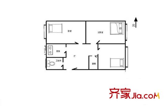 白云社區(qū)戶型圖3室1廳  戶型圖 3室1廳1衛(wèi)1廚