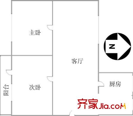 招標局宿舍戶型圖2室1廳  戶型圖 2室1廳1衛(wèi)1廚