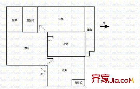 左家塘五礦局宿舍戶型圖3室1廳 戶型圖 3室1廳1衛(wèi)1廚