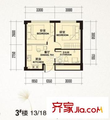 中江麗晶苑戶型圖2室1廳 戶型圖 2室1廳1衛(wèi)1廚