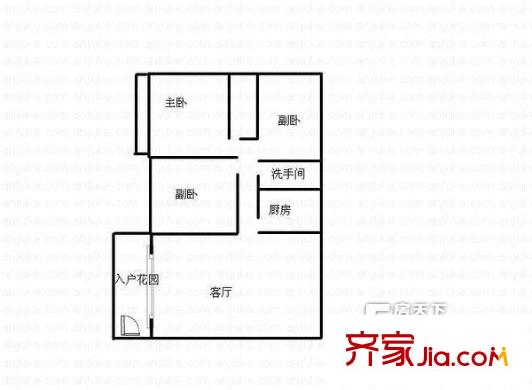 雨花亭派出所宿舍戶型圖3室1廳 戶型圖 3室1廳1衛(wèi)1廚