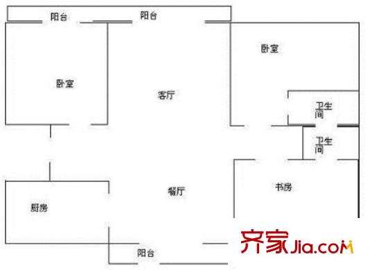 雨花區(qū)檢查院宿舍戶型圖3室2廳  戶型圖 3室2廳2衛(wèi)1廚