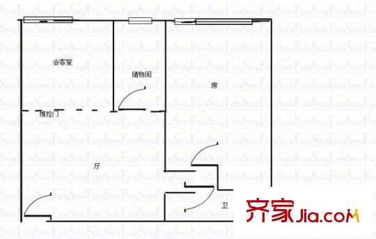 華翼府戶型圖2室1廳1衛(wèi)1廚 戶型圖 2室1廳1衛(wèi)1廚