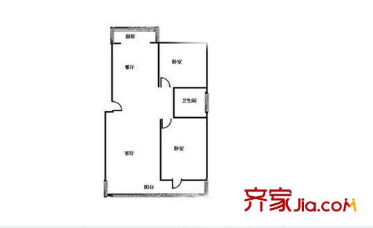 縣政府新宿舍戶型圖2室2廳  戶型圖 2室2廳1衛(wèi)1廚