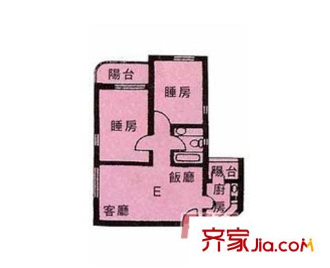 海華花園戶型圖2室2廳 戶型圖 2室2廳1衛(wèi)1廚