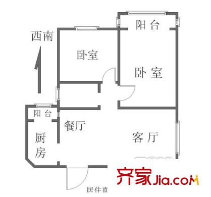 海華花園戶型圖2室2廳 戶型圖 2室2廳1衛(wèi)1廚