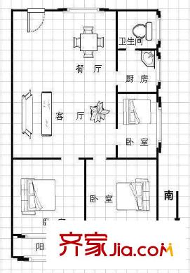 下民航宿舍戶型圖3室2廳 戶型圖 3室2廳2衛(wèi)1廚