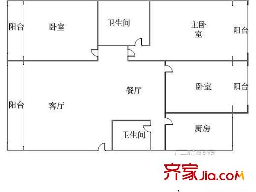 下民航宿舍戶型圖3室2廳 戶型圖 3室2廳2衛(wèi)1廚