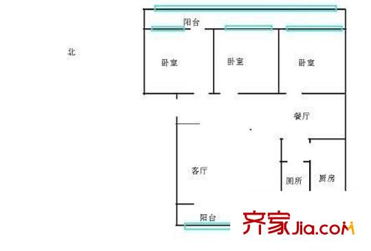 煙草公司宿舍戶型圖3室2廳2衛(wèi)1廚  戶型圖 3室2廳2衛(wèi)1廚